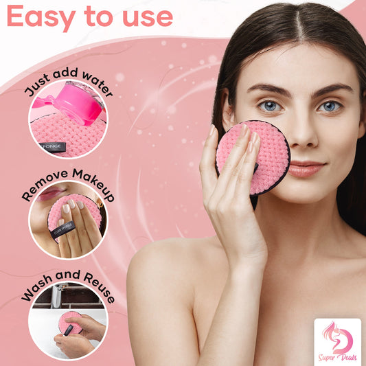SurtiWala.pk™ - Microfiber Makeup Remover Towel Reusable Cleansing Cloth Pads Face Cleaner Plush Puff Foundation Skin Care Tool