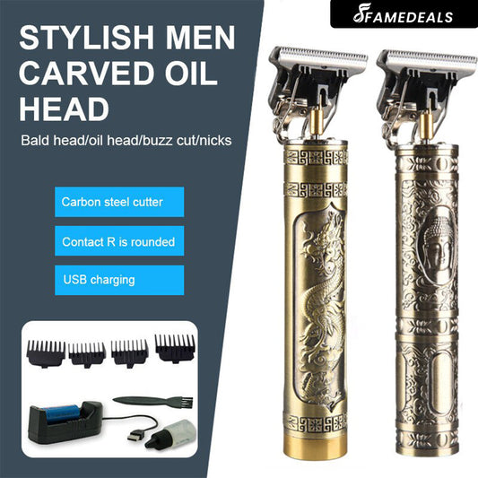 SurtiWala.pk™ - T9 Professional Trimmer | Golden Dragon Style | Metal Body