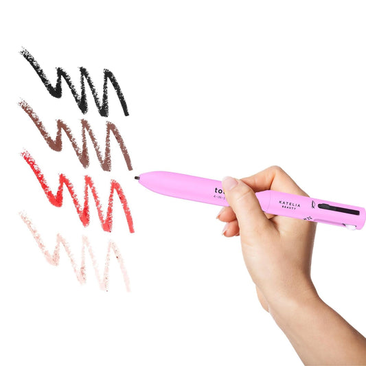SurtiWala.pk™ - 4-In-1 Makeup Pen Touch-Up Pen Makeup Eyebrow Pencil Waterproof 4 Colors Multi-Function Makeup Beauty Pen