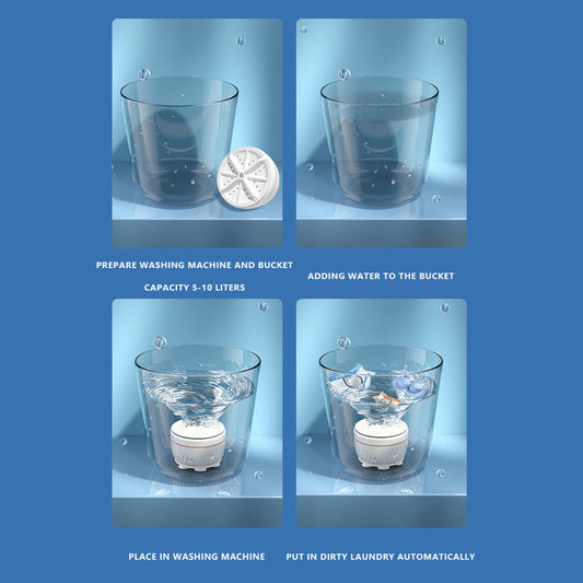 SurtiWala.pk™ - Mini Washing Machine USB Ultrasonic Rotating Turbine