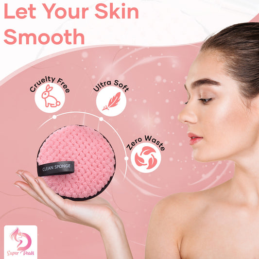SurtiWala.pk™ - Microfiber Makeup Remover Towel Reusable Cleansing Cloth Pads Face Cleaner Plush Puff Foundation Skin Care Tool