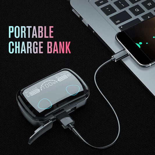 SurtiWala.pk™ - M10 Wireless Earbuds with portable power bank.