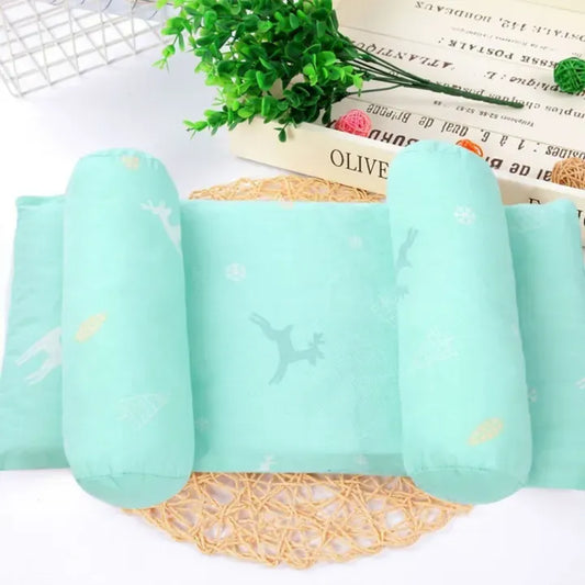 SurtiWala.pk™ - Adjustable Newborn Baby Head Shaping Pillow – Flat Head Prevention, Anti-Roll & Neck Support Cushion (Random Color & Print)