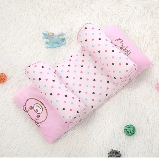 SurtiWala.pk™ - Adjustable Newborn Baby Head Shaping Pillow – Flat Head Prevention, Anti-Roll & Neck Support Cushion (Random Color & Print)