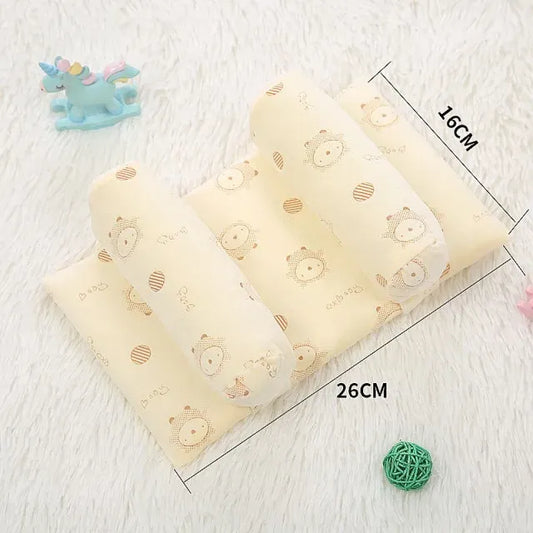 SurtiWala.pk™ - Adjustable Newborn Baby Head Shaping Pillow – Flat Head Prevention, Anti-Roll & Neck Support Cushion (Random Color & Print)