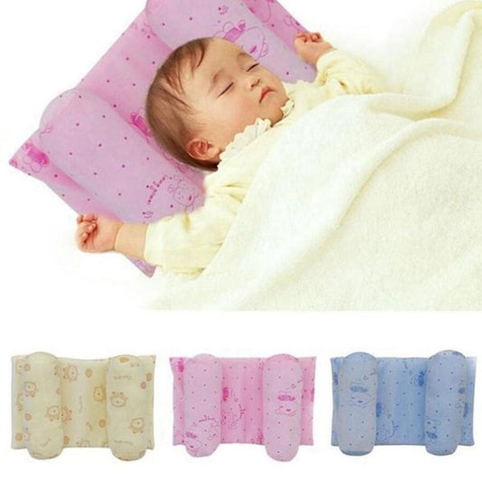 SurtiWala.pk™ - Adjustable Newborn Baby Head Shaping Pillow – Flat Head Prevention, Anti-Roll & Neck Support Cushion (Random Color & Print)