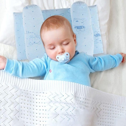 SurtiWala.pk™ - Adjustable Newborn Baby Head Shaping Pillow – Flat Head Prevention, Anti-Roll & Neck Support Cushion (Random Color & Print)