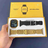 SurtiWala.pk™ - G9 Ultra Pro Smart Watch (Golden Edition) ⌚ – 3 Straps