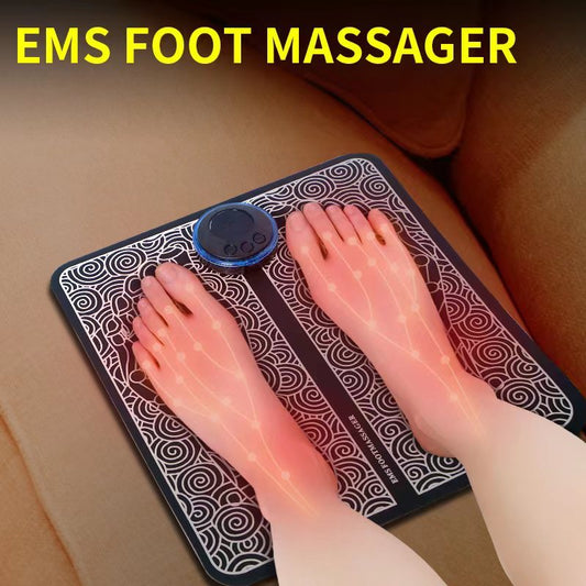 SurtiWala.pk™ - EMS Foot Massager Pad Portable Foldable Massage Mat Muscle Stimulation Improve Blood Circulation Relief Pain Relax Feet