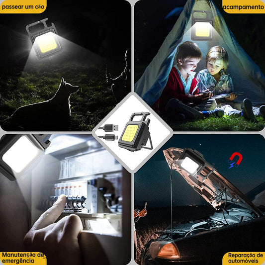 SurtiWala.pk™ - Mini LED Working Light Multifunctional Glare COB Keychain Light Rechargeable