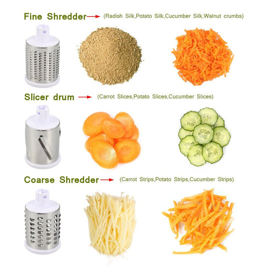 SurtiWala.pk™ - 3 In 1 Rotary Drum Grater Kaddu Kash - [IMPORTED]