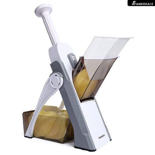 SurtiWala.pk™ - Vegetable Slicer Adjustable Thickness Potato Onion Chopper Safe Upright Dicer