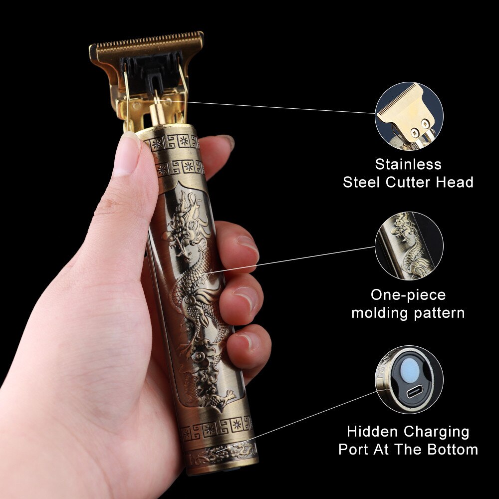 SurtiWala.pk™ - T9 Professional Trimmer | Golden Dragon Style | Metal Body
