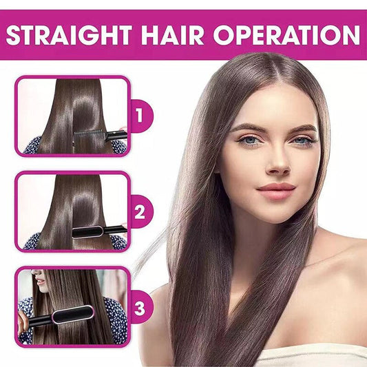 SurtiWala.pk™ - 2 In 1 Hair Straightener Comb With 5 Temp 20s Fast Heating & Anti-Scald -  [FREE DELIVERY]