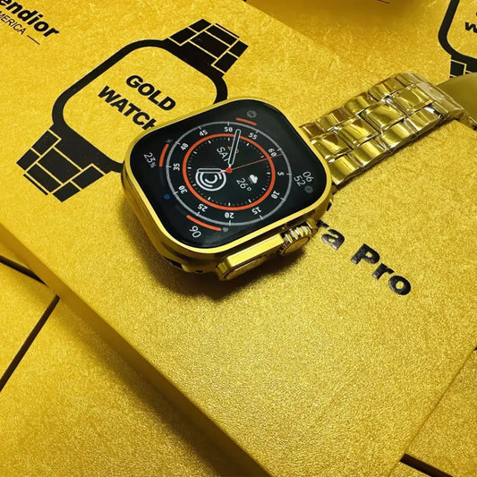 SurtiWala.pk™ - G9 Ultra Pro Smart Watch (Golden Edition) ⌚ – 3 Straps
