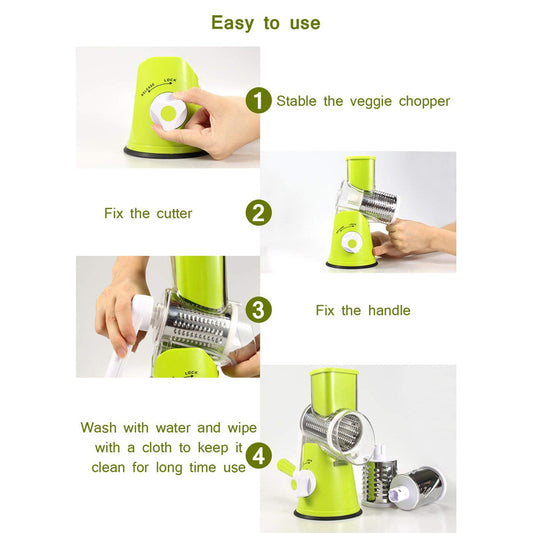 SurtiWala.pk™ - 3 In 1 Rotary Drum Grater Kaddu Kash - [IMPORTED]