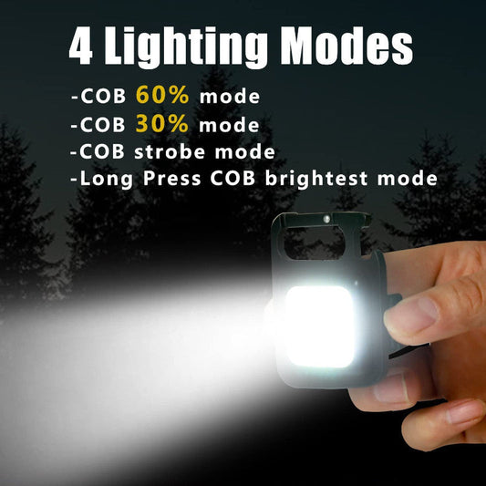 SurtiWala.pk™ - Mini LED Working Light Multifunctional Glare COB Keychain Light Rechargeable