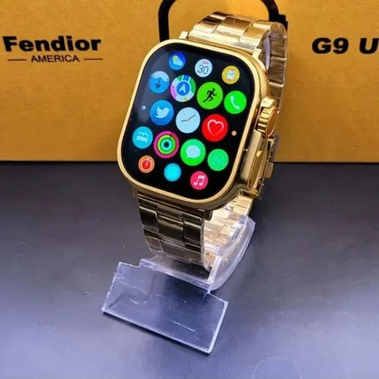 SurtiWala.pk™ - G9 Ultra Pro Smart Watch (Golden Edition) ⌚ – 3 Straps