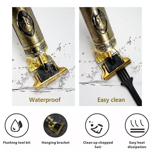 SurtiWala.pk™ - T9 Professional Trimmer | Golden Dragon Style | Metal Body