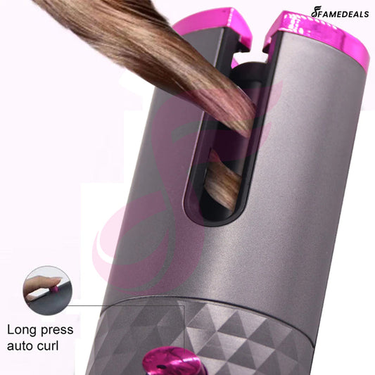 SurtiWala.pk™ - Wireless Auto Rotate Ceramic Hair Curler USB Rechargeable Portable Auto Curler