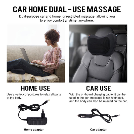 SurtiWala.pk™ - 5-in-1 Pillow Shiatsu Massager For Home And Car