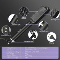 SurtiWala.pk™ - 2 In 1 Hair Straightener Comb With 5 Temp 20s Fast Heating & Anti-Scald -  [FREE DELIVERY]
