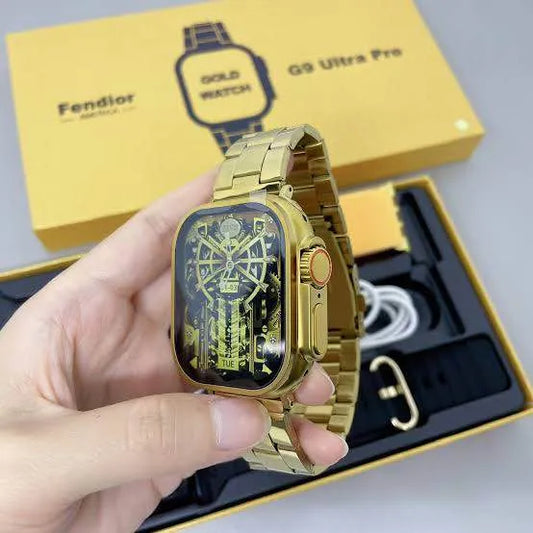 SurtiWala.pk™ - G9 Ultra Pro Smart Watch (Golden Edition) ⌚ – 3 Straps