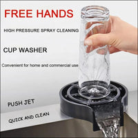 SurtiWala.pk™ - High Pressure Faucet Glass/Cup Rinser Automatic Washer Bar