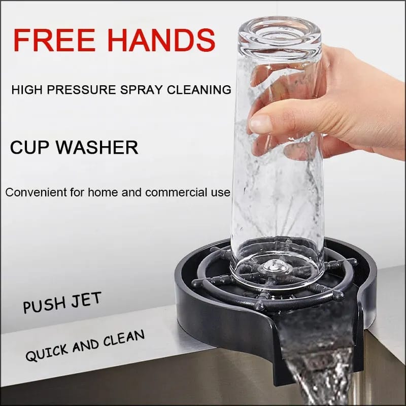 SurtiWala.pk™ - High Pressure Faucet Glass/Cup Rinser Automatic Washer Bar