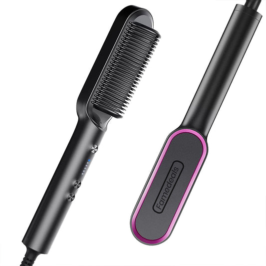 SurtiWala.pk™ - 2 In 1 Hair Straightener Comb With 5 Temp 20s Fast Heating & Anti-Scald -  [FREE DELIVERY]