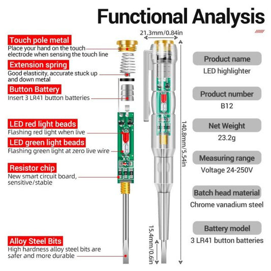 SurtiWala.pk™ - Mini Voltage Tester Pen LED Circuit