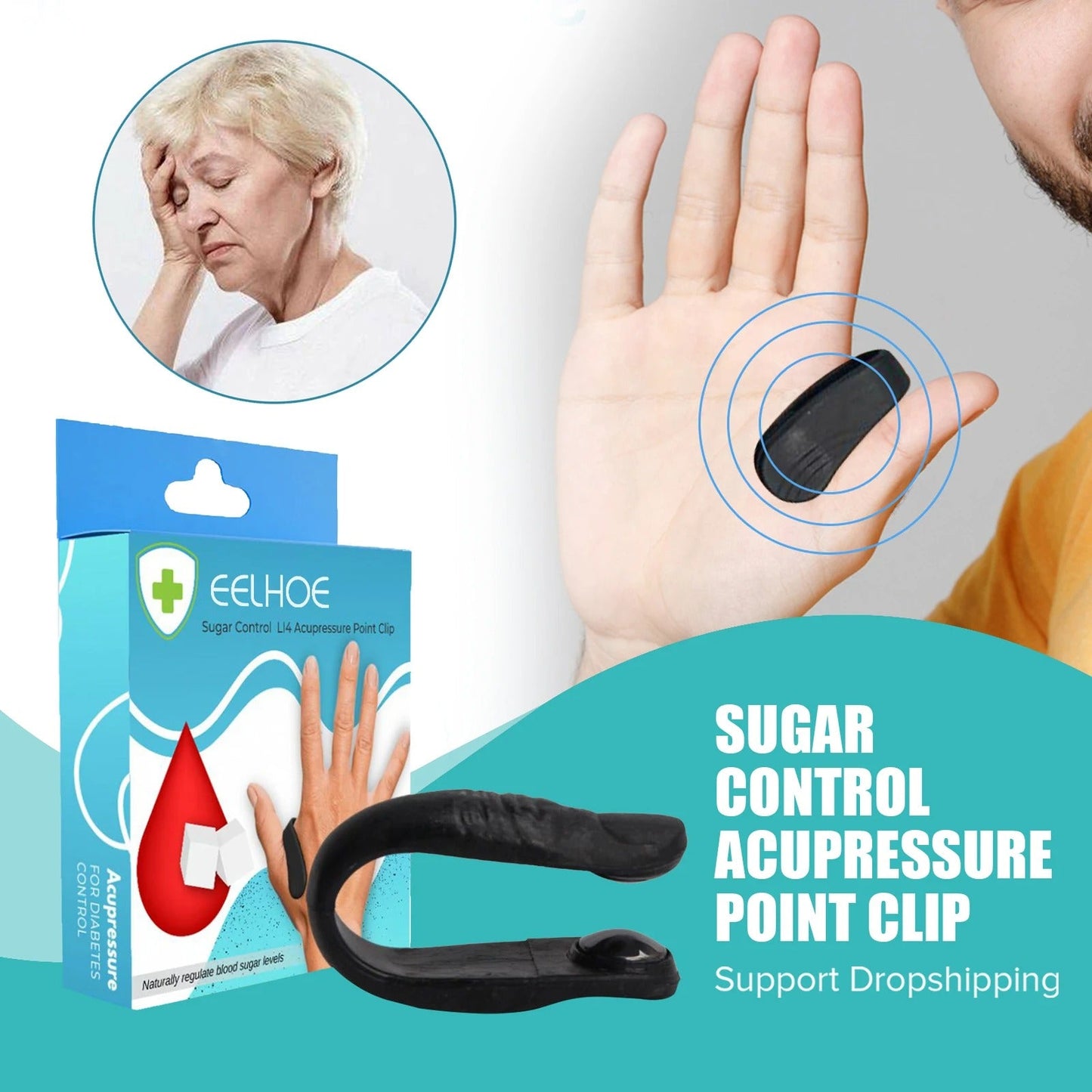 SurtiWala.pk™ - Sugar Control Acupressure Point Clip for Diabetic