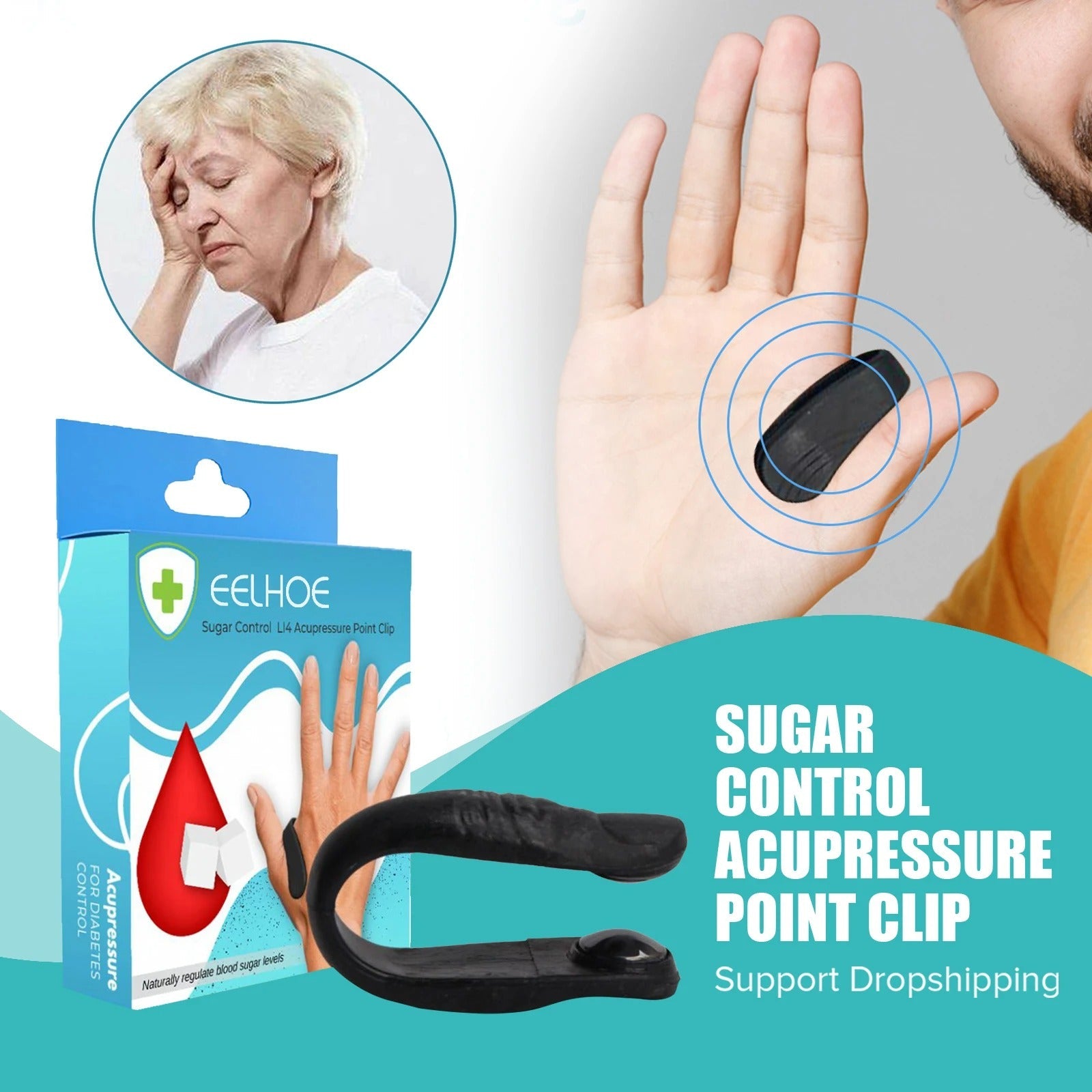 SurtiWala.pk™ - Sugar Control Acupressure Point Clip for Diabetic