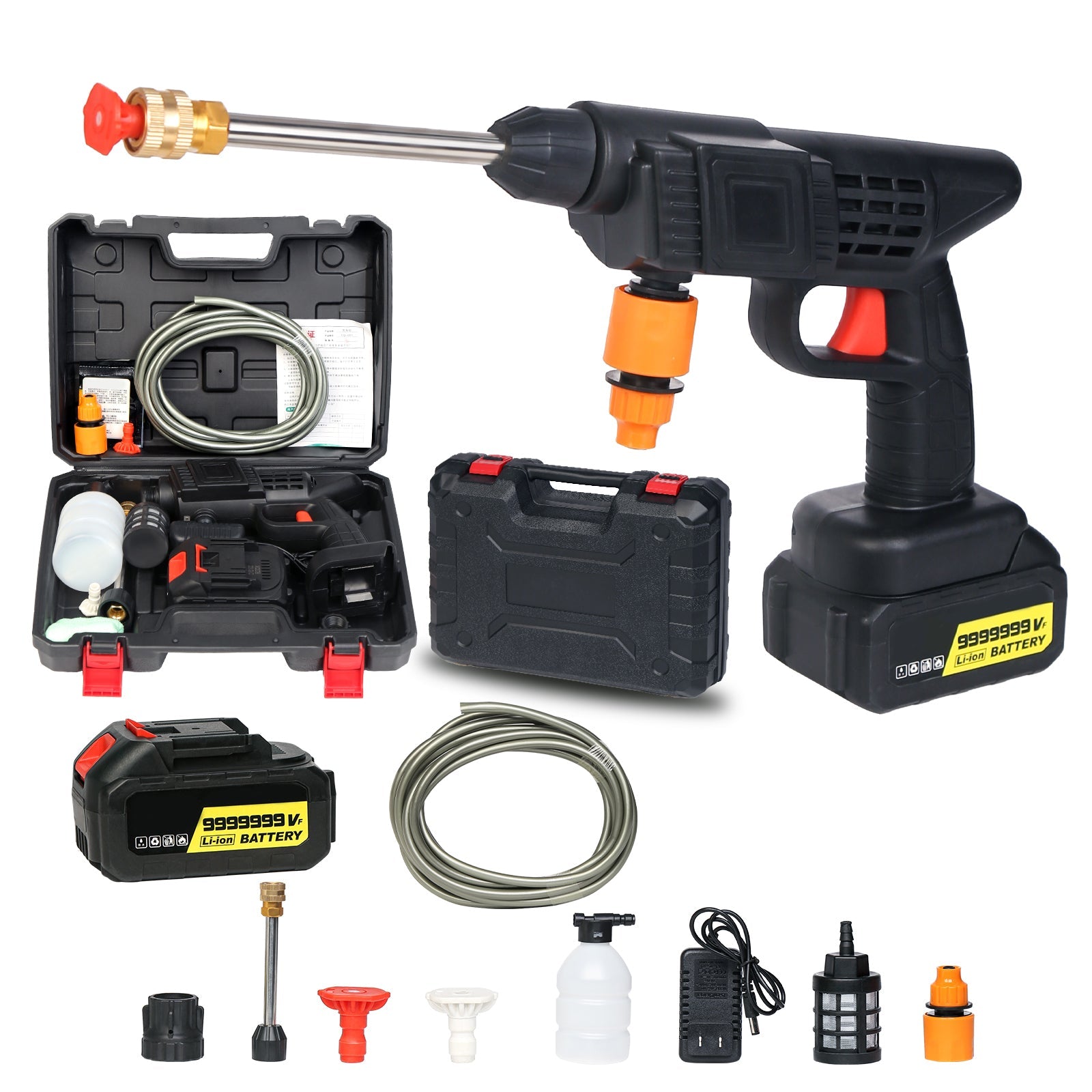 SurtiWala.pk™ - Automatic Cordless Wireless Car Wash Spray Gun High Pressure 48v Lithium Water Jet